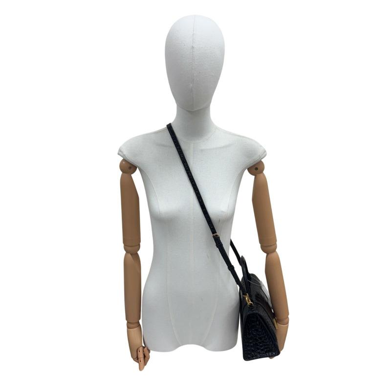 黑色 鱷魚皮 Hourglass XS 兩用包【BALENCIAGA 巴黎世家】 592833-8