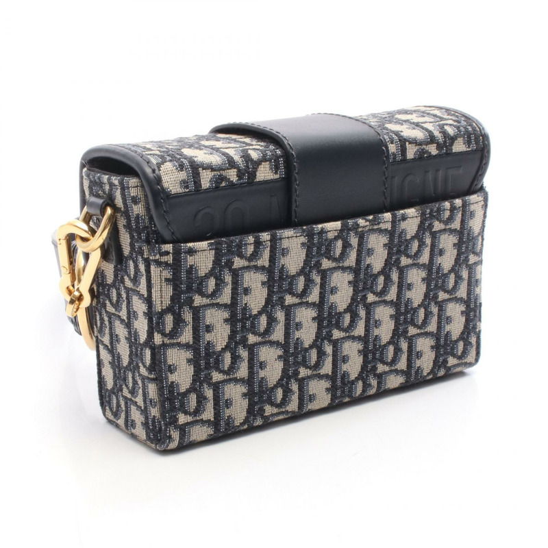 Christian Dior 30 MONTAIGNE Box Bag Oblique Jacquard Shoulder Bag canvas navy-1