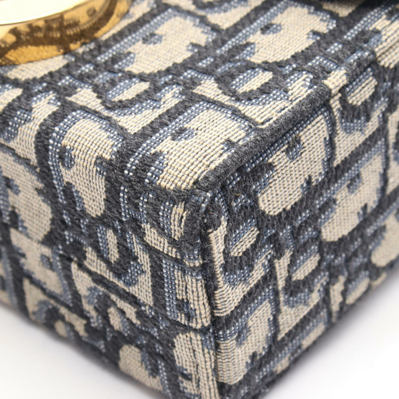 Christian Dior 30 MONTAIGNE Box Bag Oblique Jacquard Shoulder Bag canvas navy-4