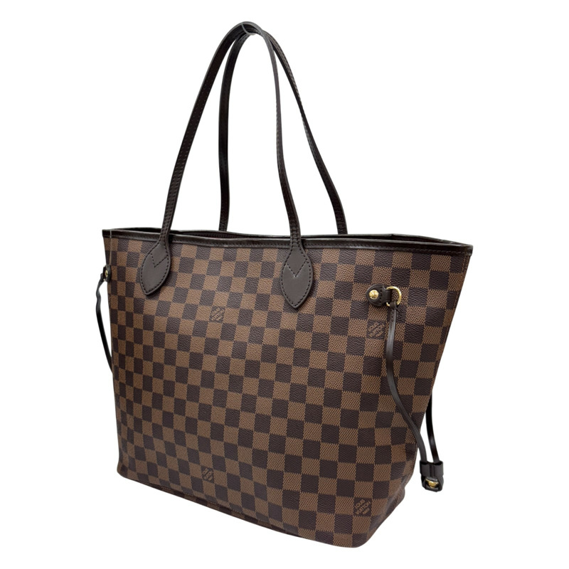 棕色 棋盤格帆布 Neverfull MM 手提包【LOUIS VUITTON LV 路易威登】 N51105-1