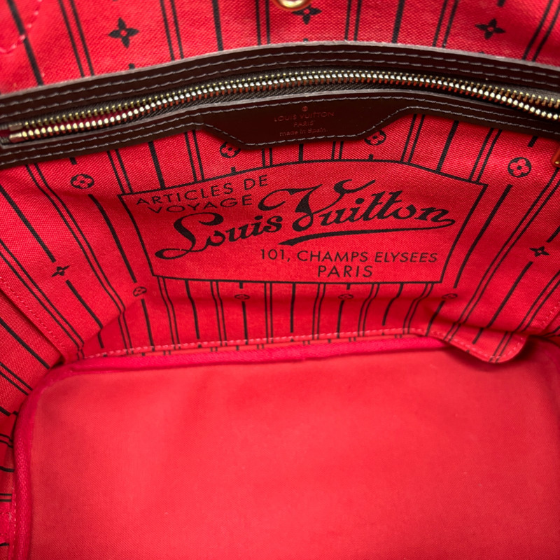 棕色 棋盤格帆布 Neverfull MM 手提包【LOUIS VUITTON LV 路易威登】 N51105-7