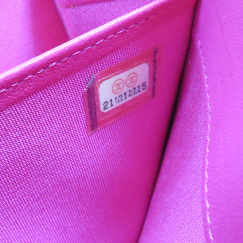 粉紅 菱格紋 羊皮 拉鍊長夾 (無卡)【CHANEL 香奈兒】-10