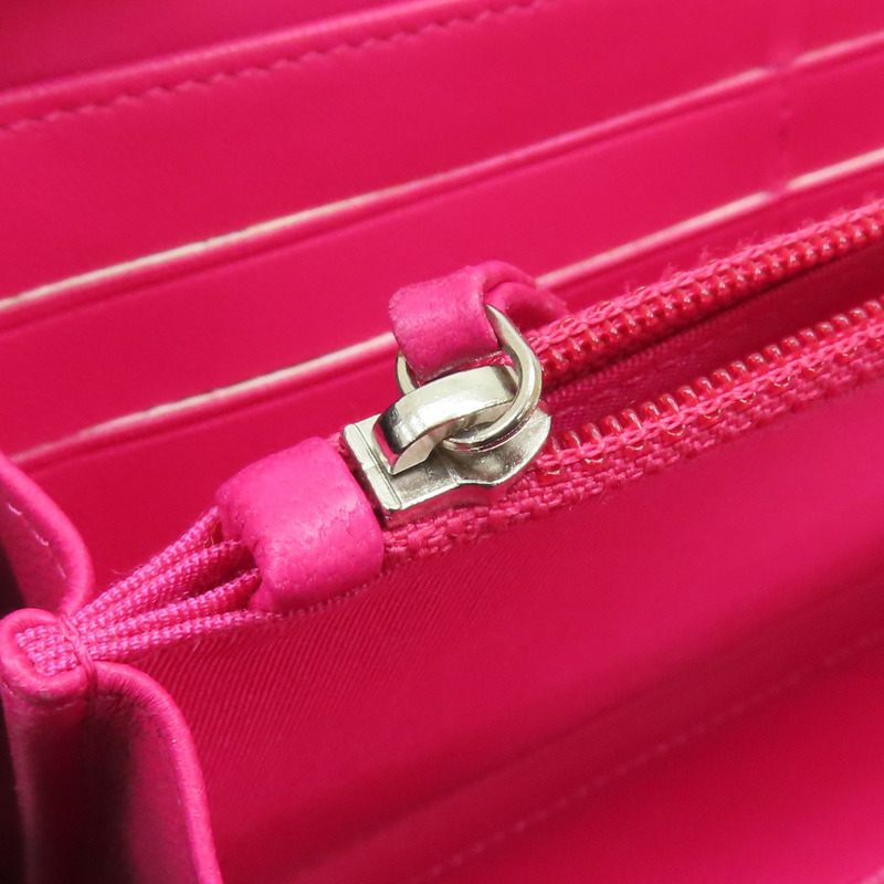 粉紅 菱格紋 羊皮 拉鍊長夾 (無卡)【CHANEL 香奈兒】-11