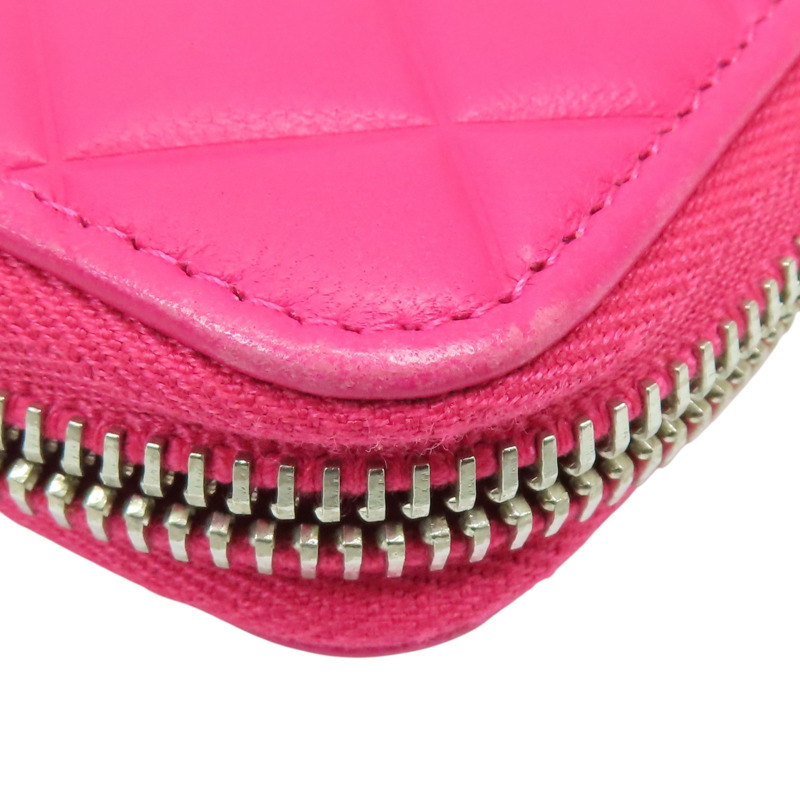 粉紅 菱格紋 羊皮 拉鍊長夾 (無卡)【CHANEL 香奈兒】-13