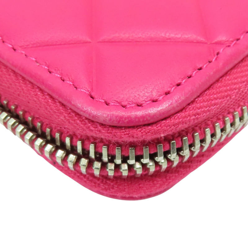 粉紅 菱格紋 羊皮 拉鍊長夾 (無卡)【CHANEL 香奈兒】-14