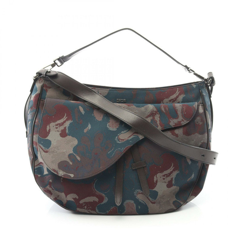 Christian Dior x Peter Doig 馬鞍肩斜背包帆布皮革 CD-0
