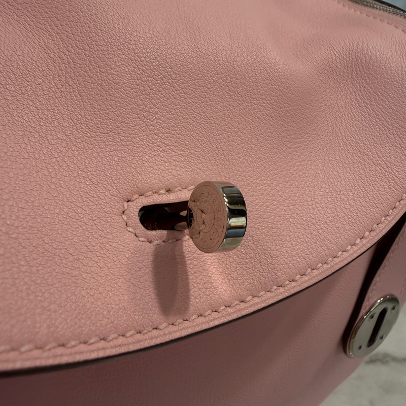 Hermes 3Q櫻花粉Swift皮銀釦Lindy 26-2