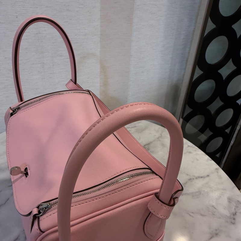 Hermes 3Q櫻花粉Swift皮銀釦Lindy 26-8