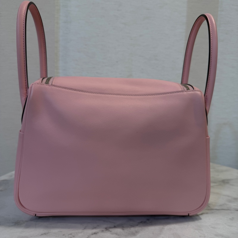 Hermes 3Q櫻花粉Swift皮銀釦Lindy 26-9