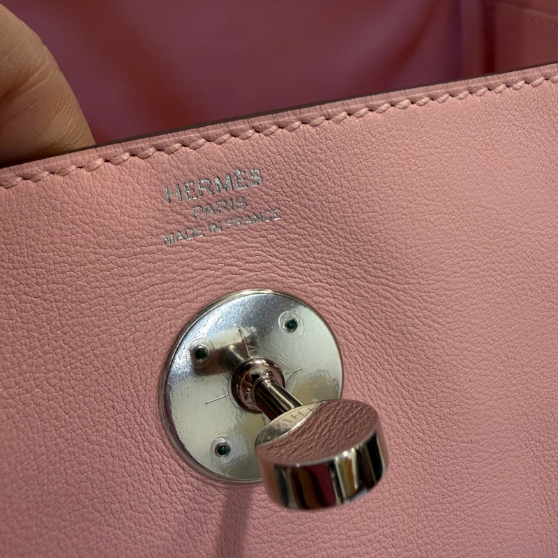 Hermes 3Q櫻花粉Swift皮銀釦Lindy 26-16