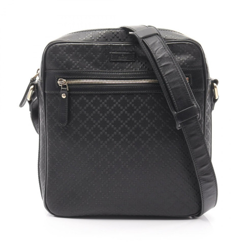 GUCCI Diamante 斜背單肩包 201448 帆布皮革黑色二手女款
