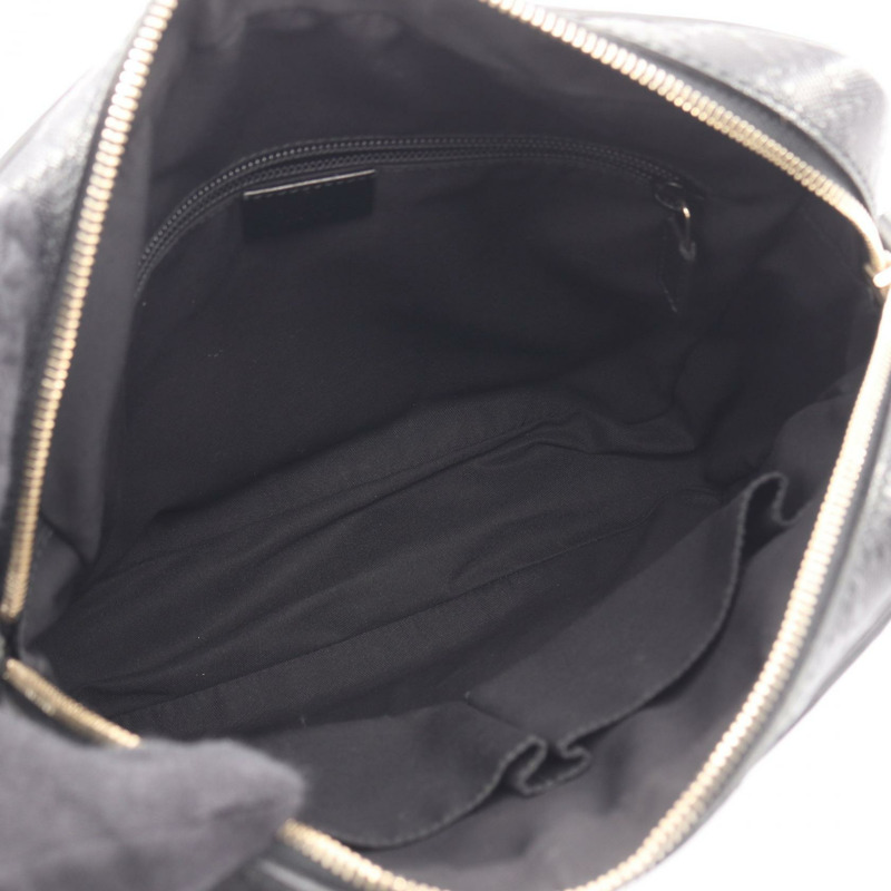 GUCCI Diamante 斜背單肩包 201448 帆布皮革黑色二手女款-2