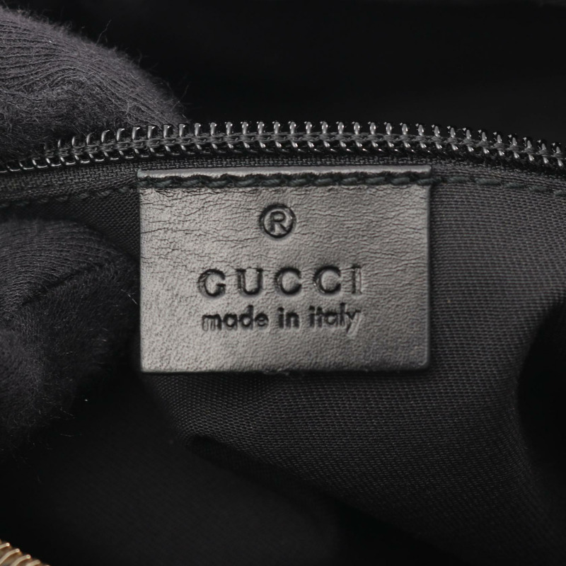 GUCCI Diamante 斜背單肩包 201448 帆布皮革黑色二手女款-3