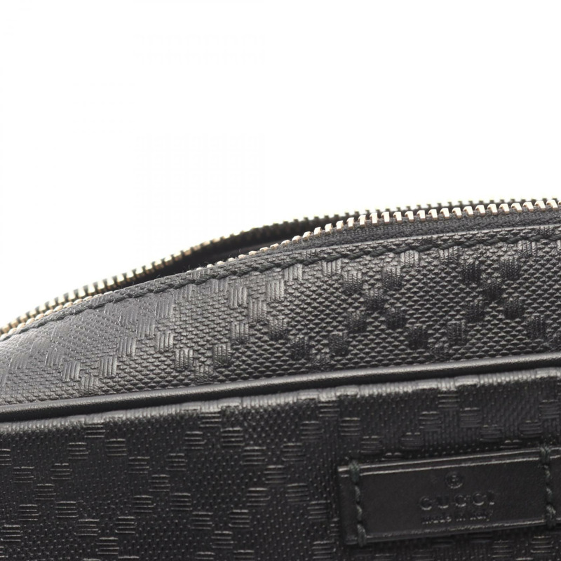 GUCCI Diamante 斜背單肩包 201448 帆布皮革黑色二手女款-4