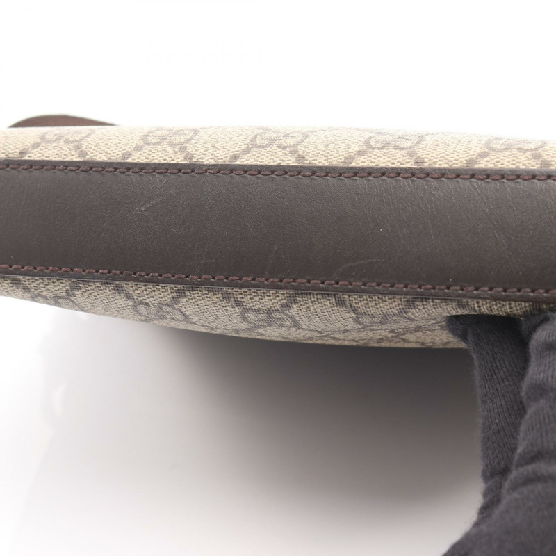 GUCCI GG Supreme 斜背單肩包 406410 帆布皮革 米棕色 二手-6