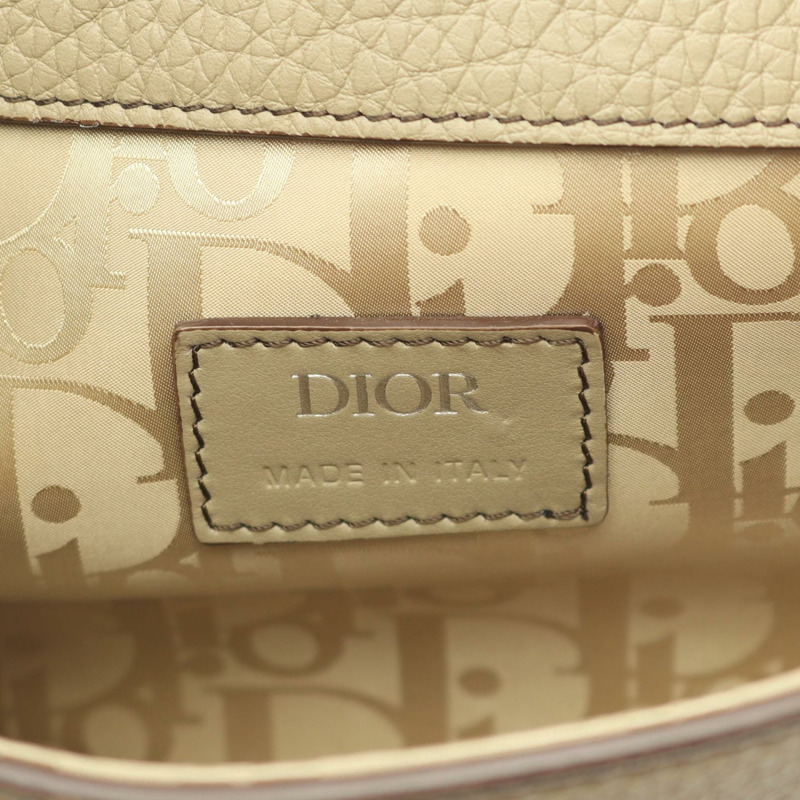 Christian Dior GALLOP 迷你斜背單肩包，米色皮革，二手女款-3