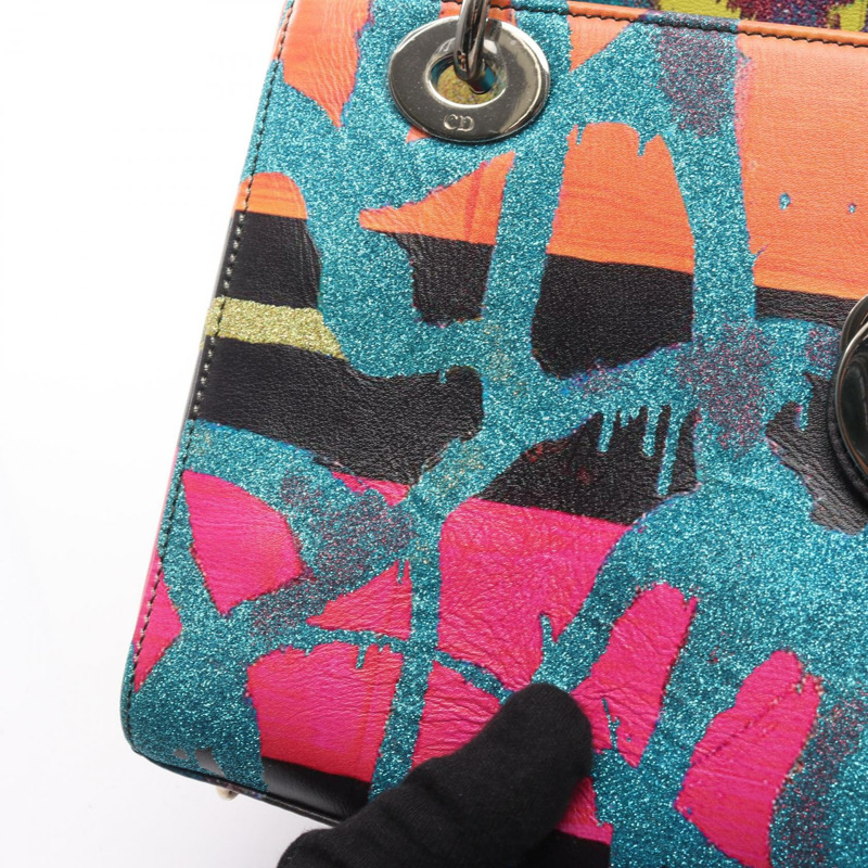 Christian Dior 小號 Lady Dior Chris Martin Cannage 斜背包（皮革）-6