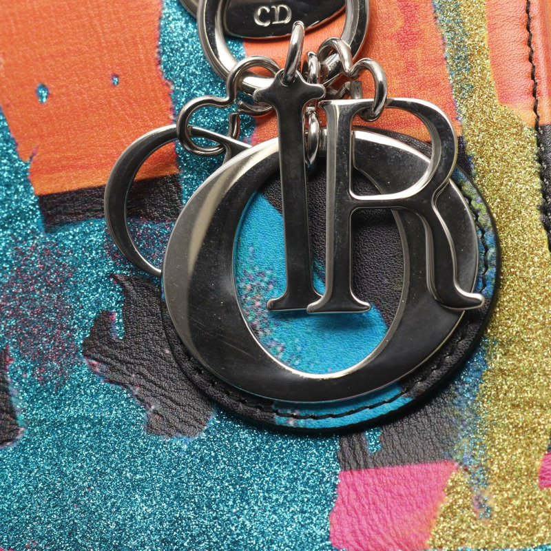 Christian Dior 小號 Lady Dior Chris Martin Cannage 斜背包（皮革）-7