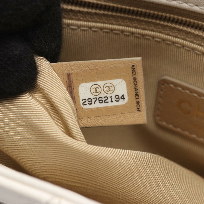 香奈兒 (CHANEL) 絎縫鏈條肩背包 白色 二手 女士 Coco CC 標誌-4