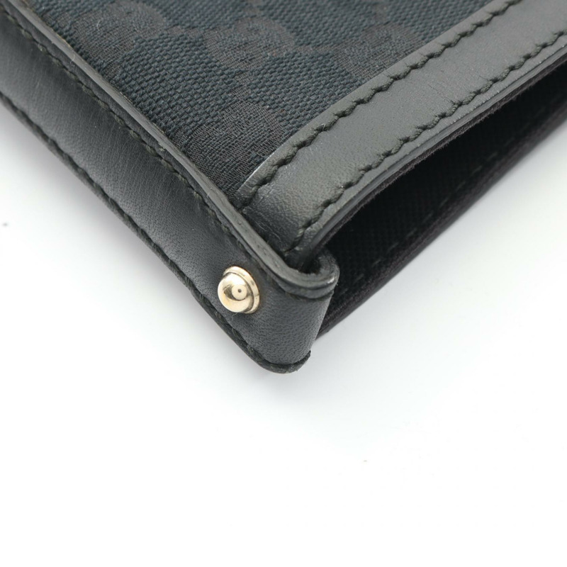 GUCCI GG帆布單肩托特包 247209 帆布皮革黑色二手女款-5