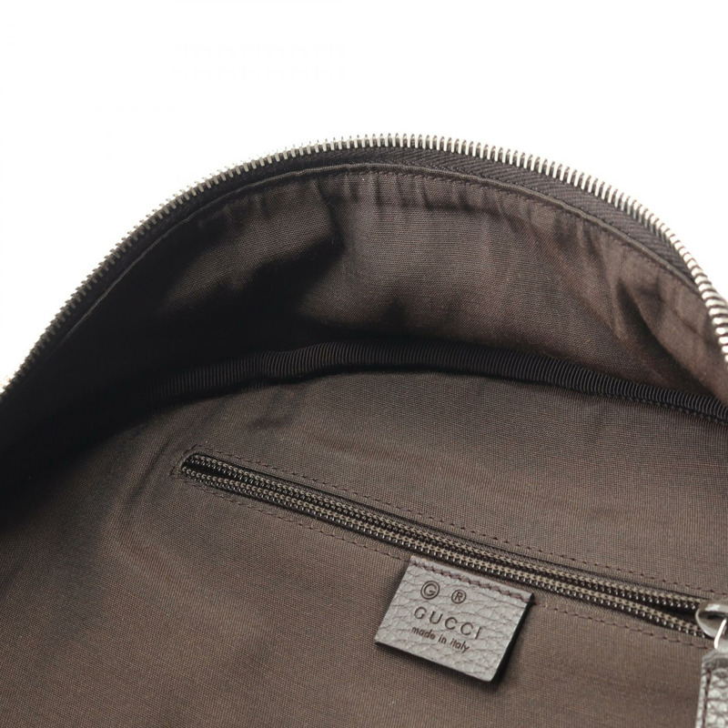 GUCCI GG帆布雙肩包 449906 皮革 米色 棕色 二手 女款-8