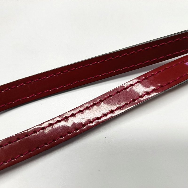 LOUIS VUITTON ALMA BB 紅色漆皮老花壓紋貝殼包單肩包手提包斜挎包金色五金可拆卸肩帶-17