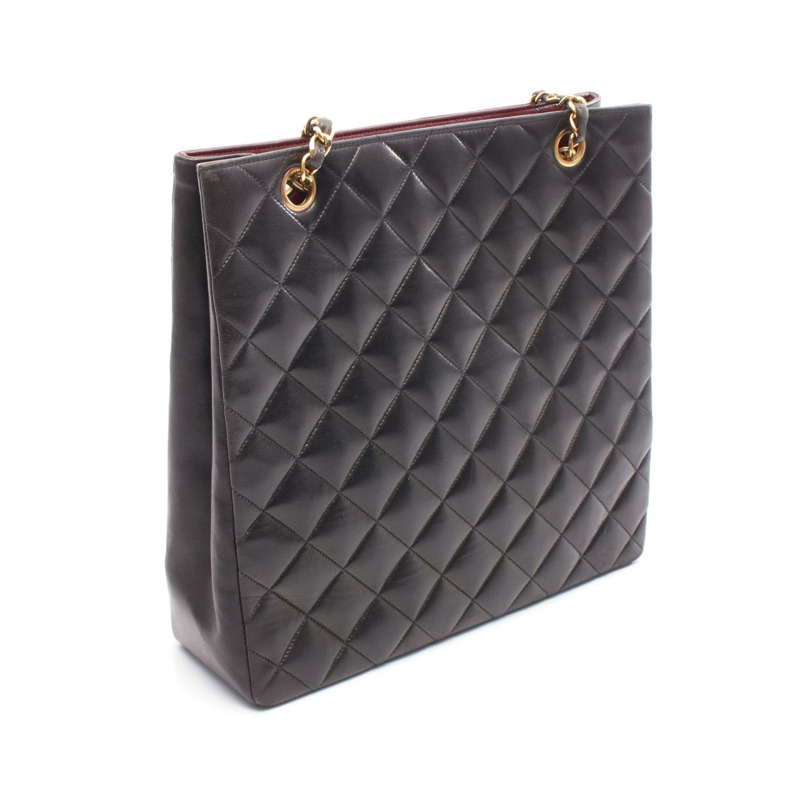 香奈兒 (CHANEL) Matelasse 鏈條肩背包，羊皮材質，黑色，二手，女士 CC-1