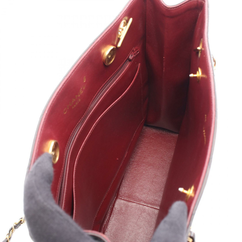 香奈兒 (CHANEL) Matelasse 鏈條肩背包，羊皮材質，黑色，二手，女士 CC-2