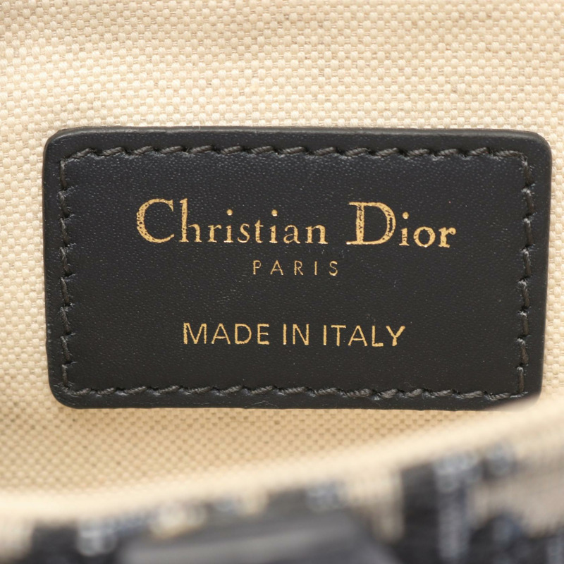 Christian Dior 迷你肩肩馬鞍包 Oblique Jacquard 手提包 皮革 海軍藍 CD-3