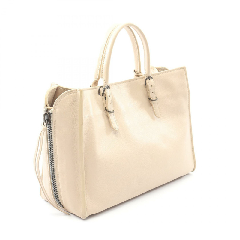 BALENCIAGA PAPIER A6 拉鍊式斜背包 370926 皮革 米色-1