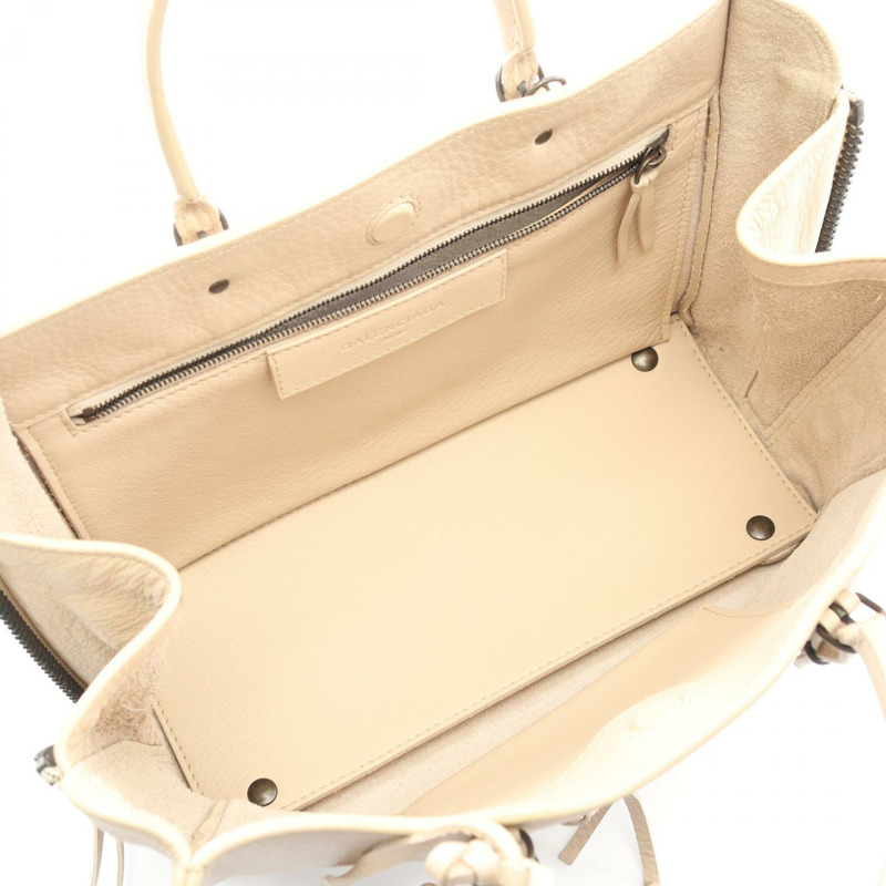 BALENCIAGA PAPIER A6 拉鍊式斜背包 370926 皮革 米色-2