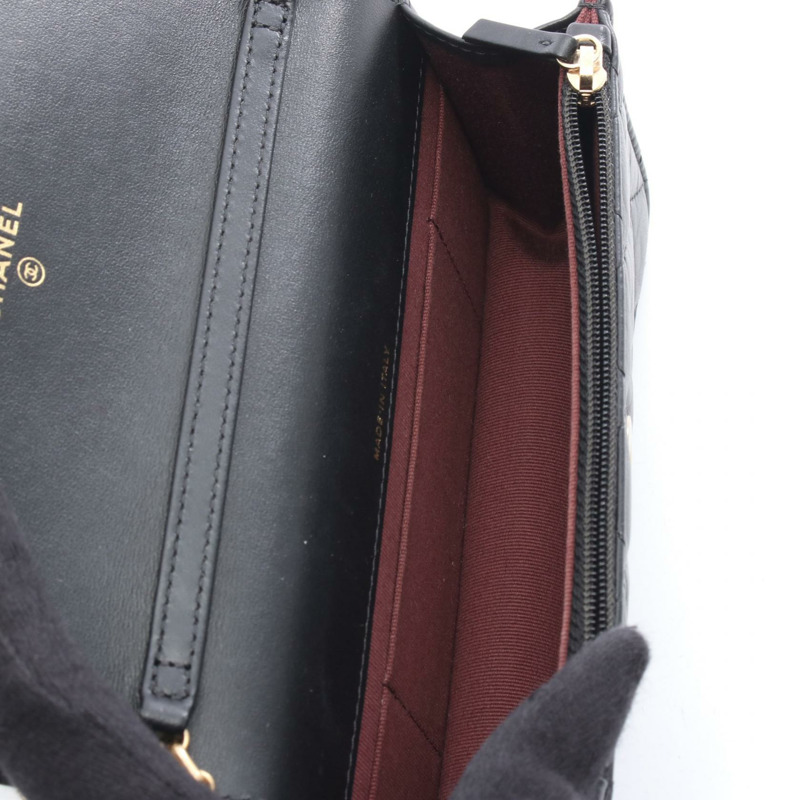 香奈兒 2.55 Matelasse 鏈條斜挎單肩包 黑色皮革 二手 女士 金色五金-2