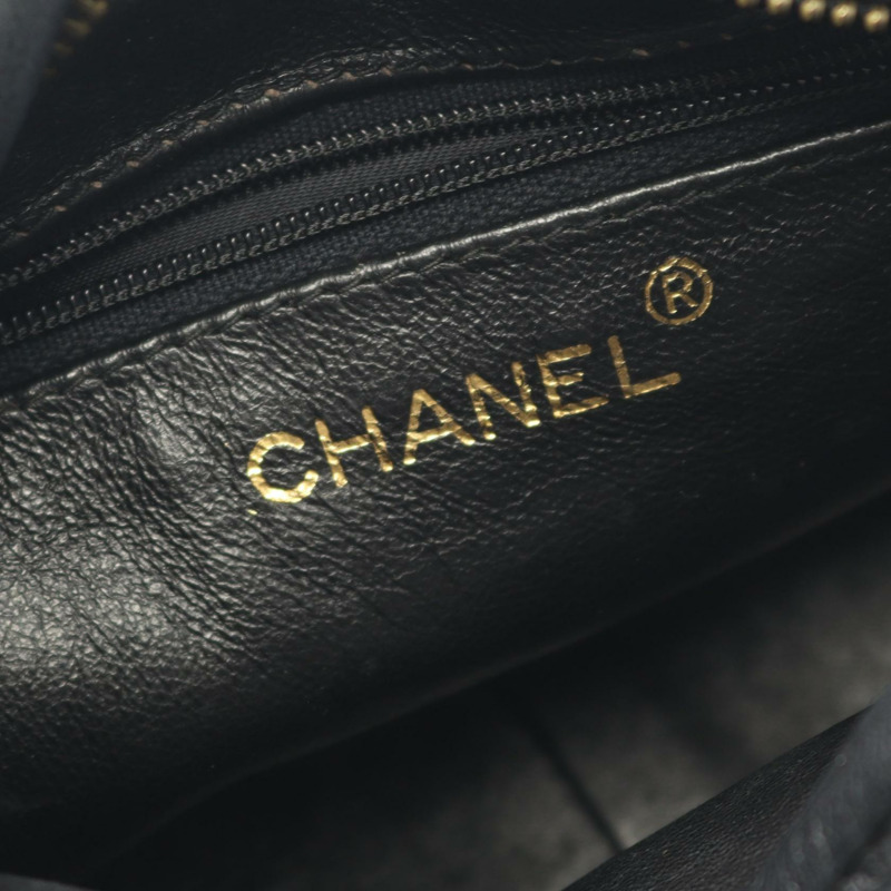 香奈兒 (CHANEL) Matelasse chian 斜挎單肩包，流蘇羊皮，黑色，二手，金色五金-3