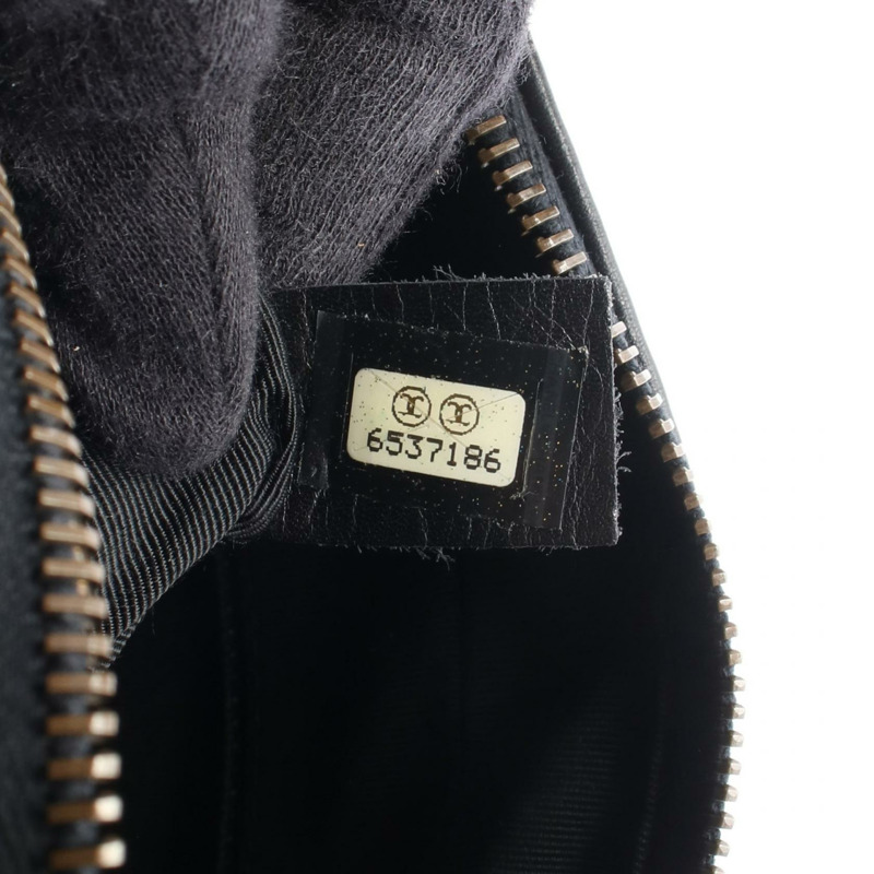 香奈兒 (CHANEL) 野性縫線手提包 A18121 黑色皮革二手女士手提包 SHW-4