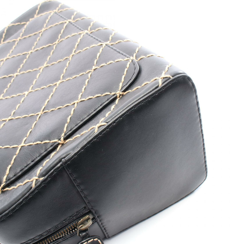 香奈兒 (CHANEL) 野性縫線手提包 A18121 黑色皮革二手女士手提包 SHW-9