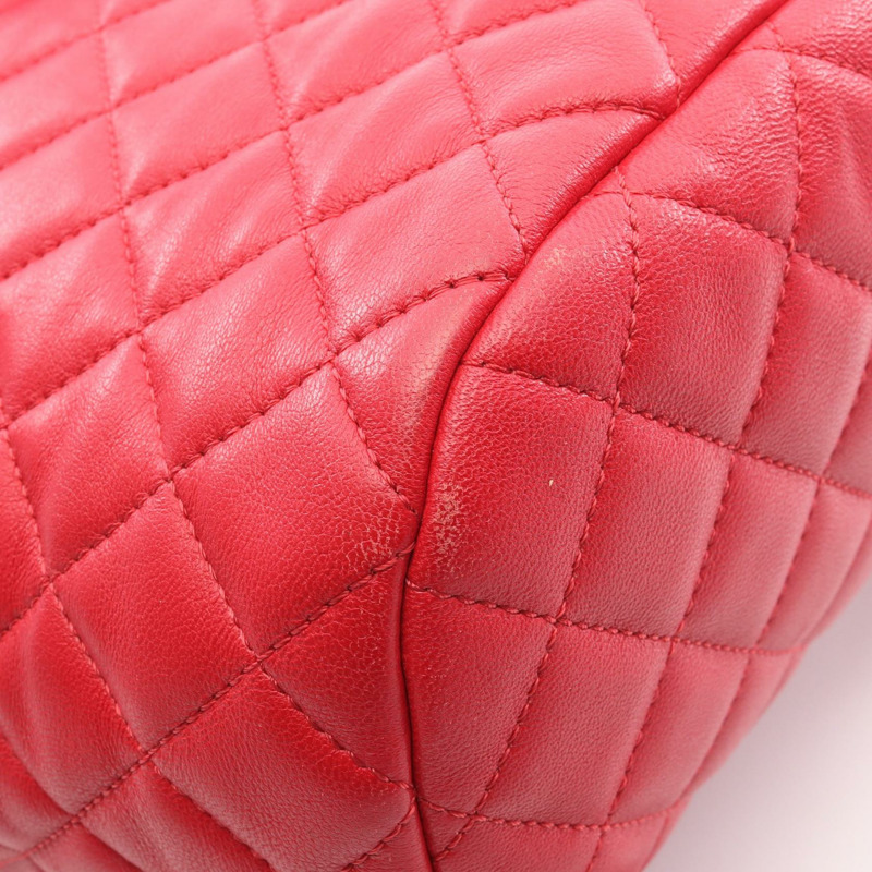 香奈兒 (CHANEL) 菱格紋鏈條雙肩包，羊皮材質，紅色，二手，女士，Coco CC-6