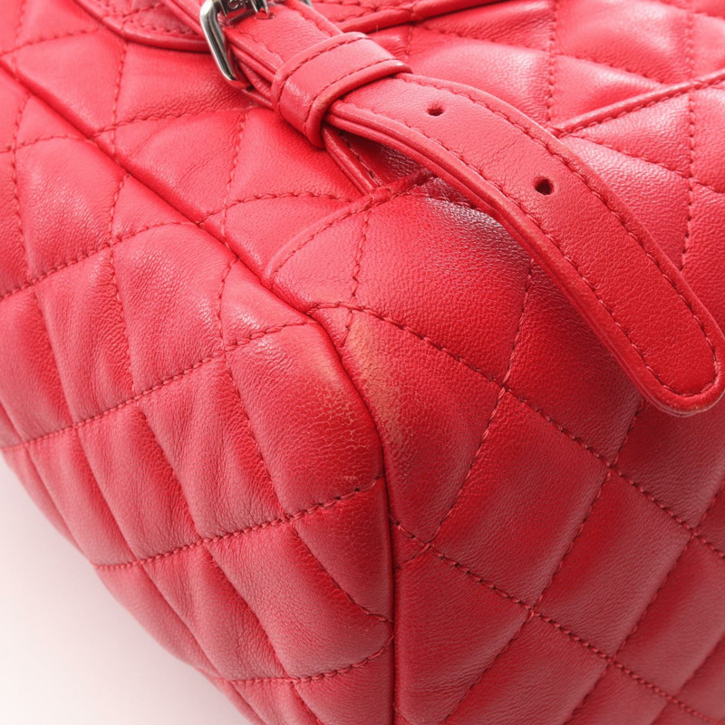 香奈兒 (CHANEL) 菱格紋鏈條雙肩包，羊皮材質，紅色，二手，女士，Coco CC-8