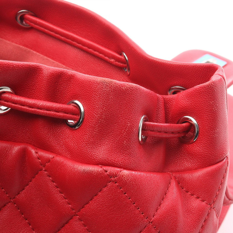 香奈兒 (CHANEL) 菱格紋鏈條雙肩包，羊皮材質，紅色，二手，女士，Coco CC-10