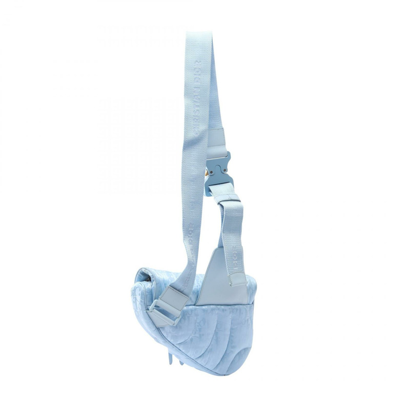 Christian DIOR x ERL Oblique Saddle 腰包 尼龍皮革 藍色 二手 女款-1