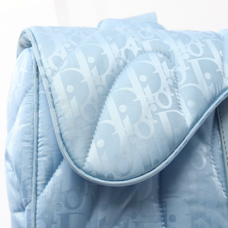 Christian DIOR x ERL Oblique Saddle 腰包 尼龍皮革 藍色 二手 女款-8