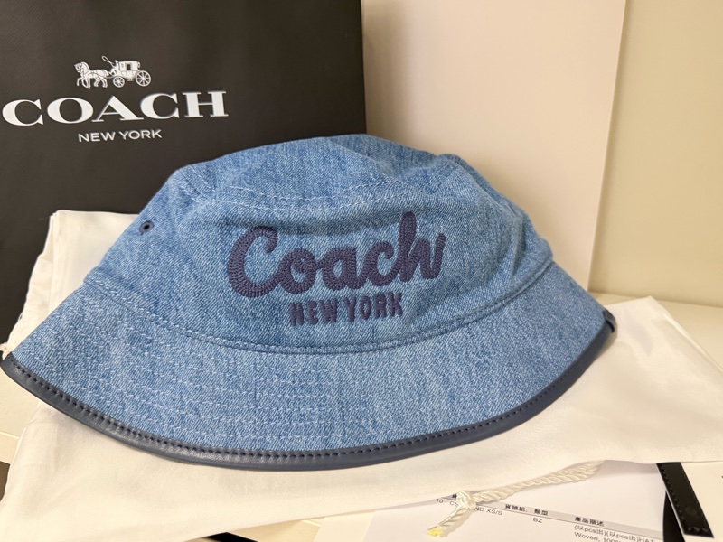 Coach 刺繡單寧帽-0