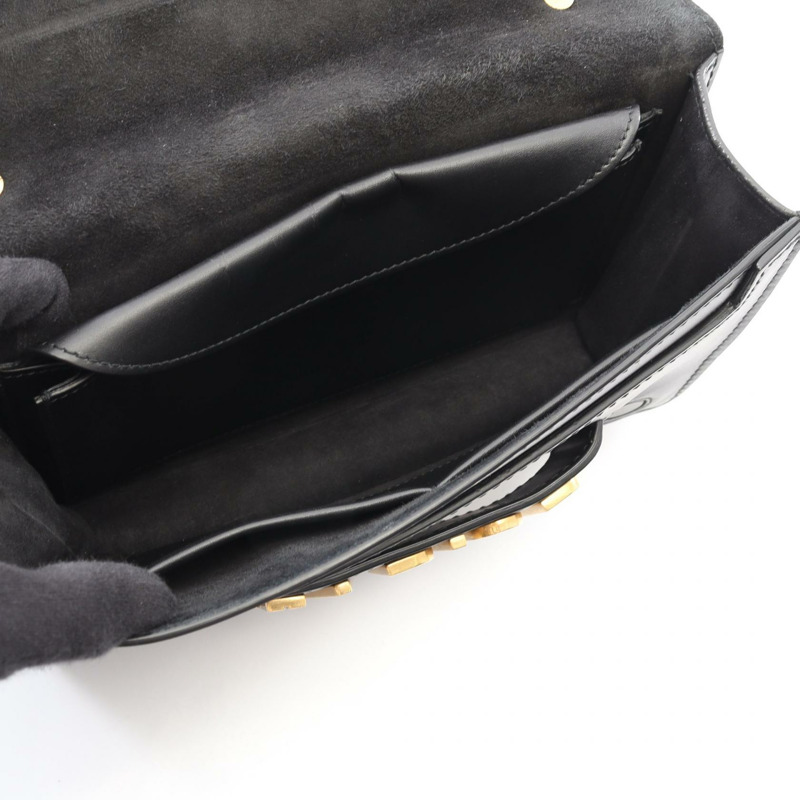 Christian Dior J'ADIOR 鏈條肩背包，黑色皮革，金色五金，二手女款-2