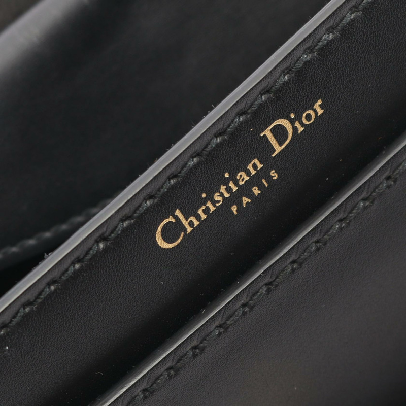 Christian Dior J'ADIOR 鏈條肩背包，黑色皮革，金色五金，二手女款-3
