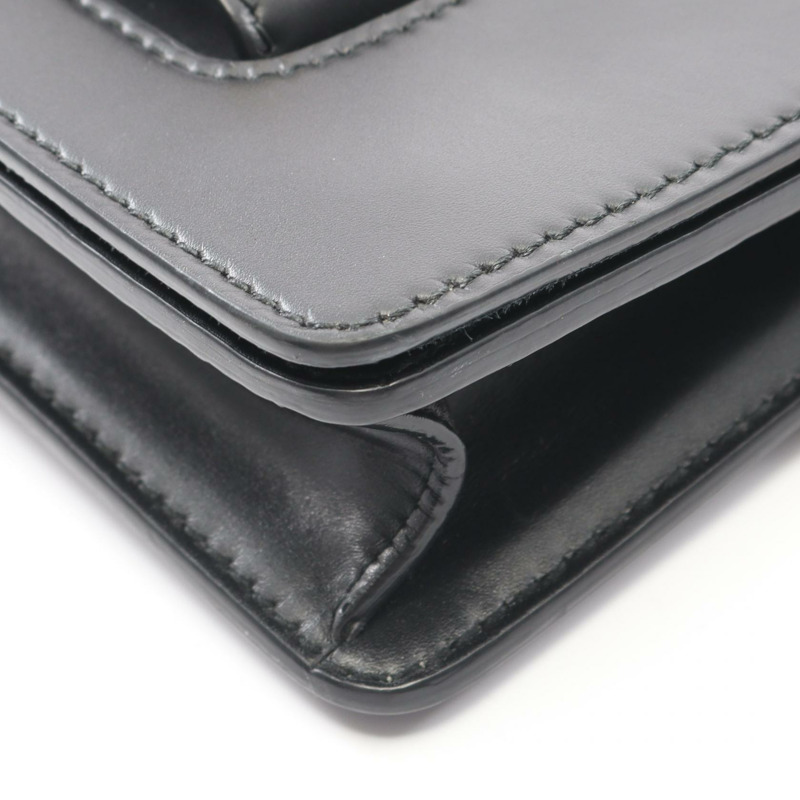 Christian Dior J'ADIOR 鏈條肩背包，黑色皮革，金色五金，二手女款-7