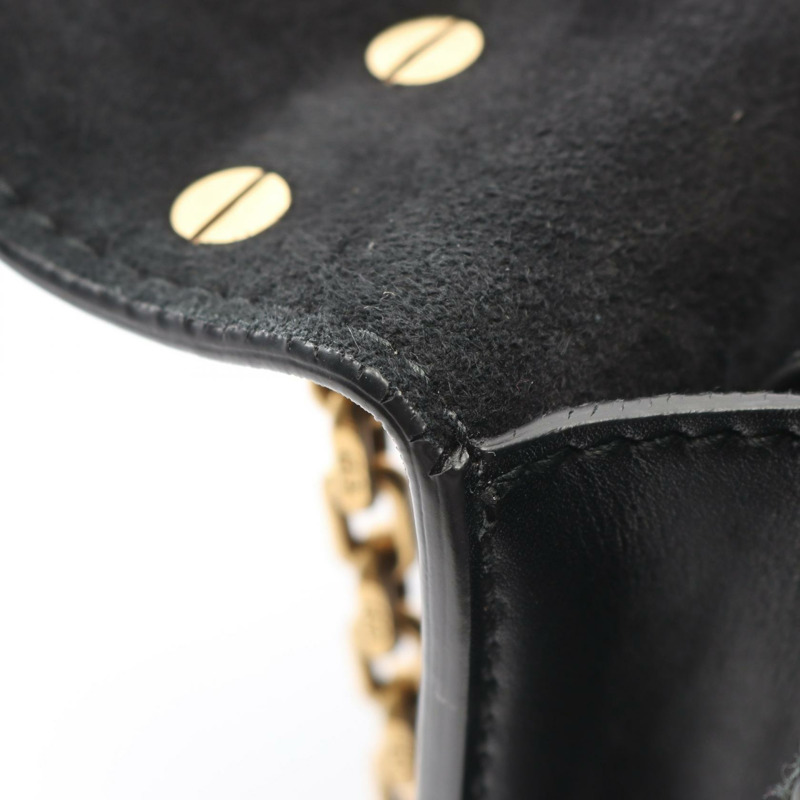 Christian Dior J'ADIOR 鏈條肩背包，黑色皮革，金色五金，二手女款-9