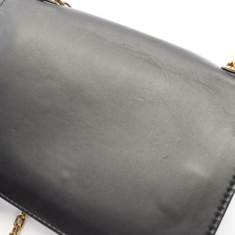 Christian Dior J'ADIOR 鏈條肩背包，黑色皮革，金色五金，二手女款-10