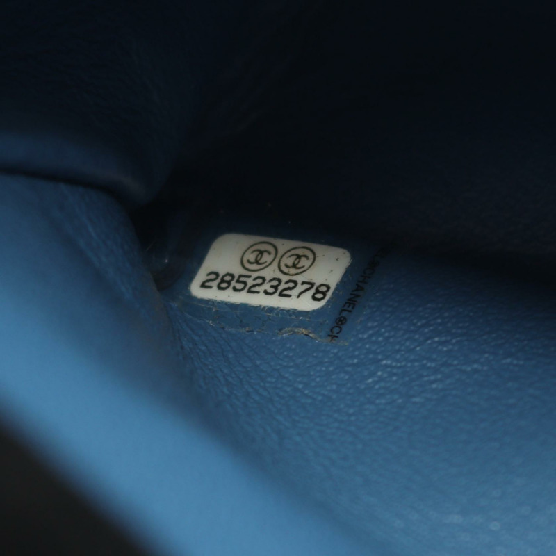 香奈兒 COCO Mark W 翻蓋鏈條單背包 牛仔藍 二手 女士 CC-4