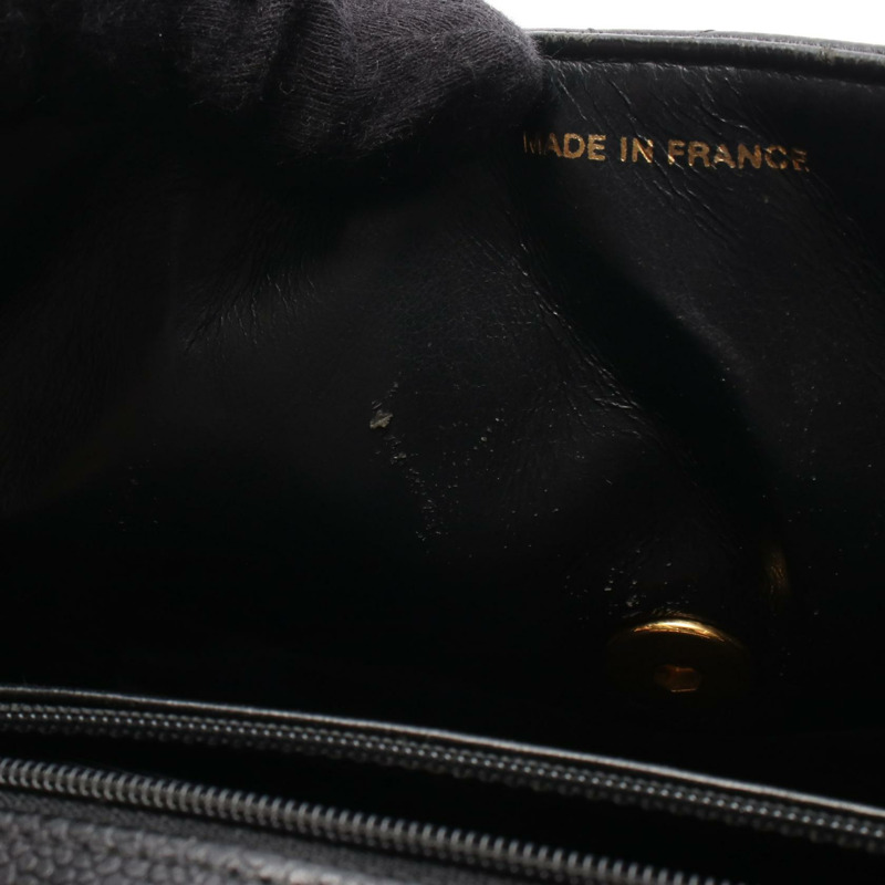 香奈兒 (CHANEL) 絎縫鏈條肩挎包，小牛皮材質，黑色，金色五金，二手女款-6