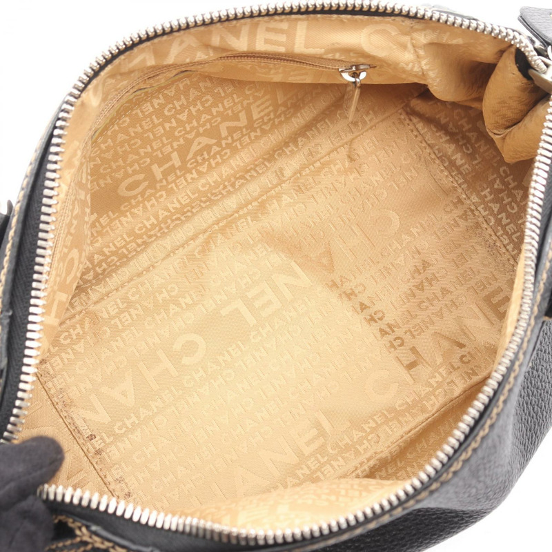 香奈兒黑色流蘇皮革單肩手提包，二手女士款-2