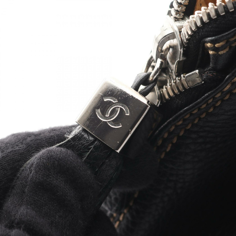 香奈兒黑色流蘇皮革單肩手提包，二手女士款-8